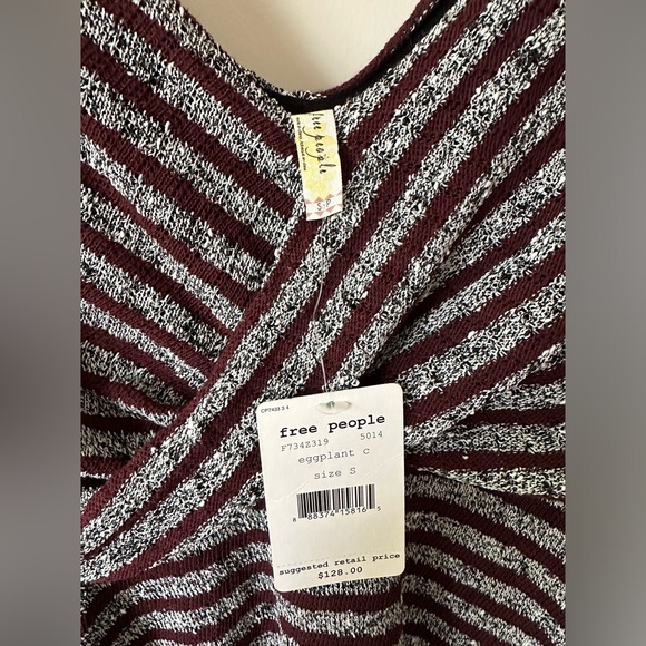 Vintage Free People Maverick Eggplant Skater Knit Mini Dress - Picture 4 of 4